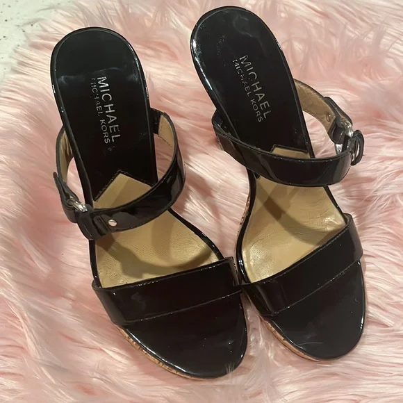 MICHAEL KORS PLATFORM CORK HEELS 7M - Picture 2 of 7